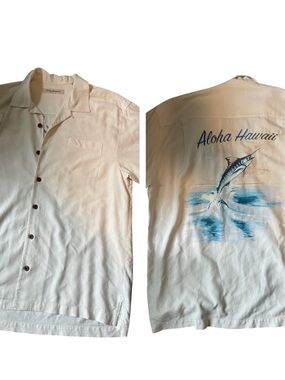 VTG Tommy Bahama Men’s Marlin Coastal Hawaiian Vacation Button Down Shirt L